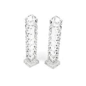 CRYSTAL 7" Offset Stacked Square Candlesticks